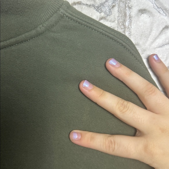 Abercrombie & Fitch Forest Green Women's Half-Zip Sweatshirt - Picture 5 of 6